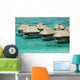 Luxury Overwater Bungalows Blue Wall Decal