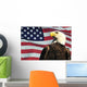 Bald Eagle and USA flag Wall Mural