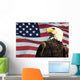 Bald Eagle and USA flag Wall Mural