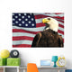 Bald Eagle and USA flag Wall Mural