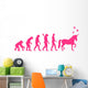 Pretty Pink Evolution Unicorn Wall Decal Sticker Set