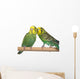 pair budgerigar on white background Wall Decal