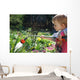 Toddler watering the flowers Wall Mural