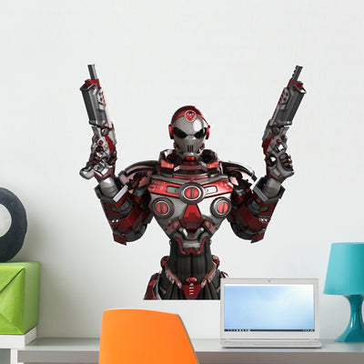 Knight Vision Robot Wall Decal shown on a wall