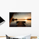 The bridge to the lake under the sunset Wall Mural