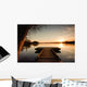 The bridge to the lake under the sunset Wall Mural