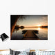 The bridge to the lake under the sunset Wall Mural