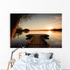 The bridge to the lake under the sunset Wall Mural