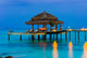 Water cafe at evening Wall Mural