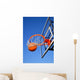 Basketball Shot Falling Through the Net, Blue Sky Wall Mural