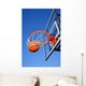 Basketball Shot Falling Through the Net, Blue Sky Wall Mural