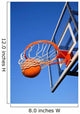 Basketball Shot Falling Through the Net, Blue Sky Wall Mural