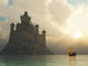fantasy castle at sunset Wall Mural