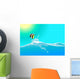 water wave and jumping fish Wall Mural