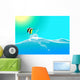 water wave and jumping fish Wall Mural