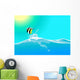 water wave and jumping fish Wall Mural