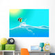 water wave and jumping fish Wall Mural