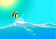 water wave and jumping fish Wall Mural