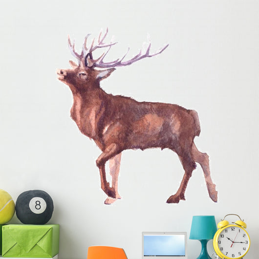 Watercolor Realistic Deer Forest Wall Decal