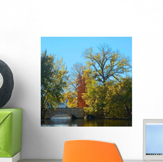 Stone Bridge Autumn Urban Wall Decal