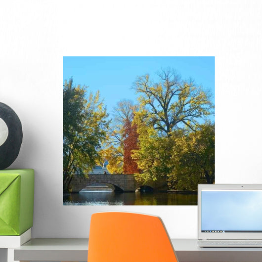 Stone Bridge Autumn Urban Wall Decal