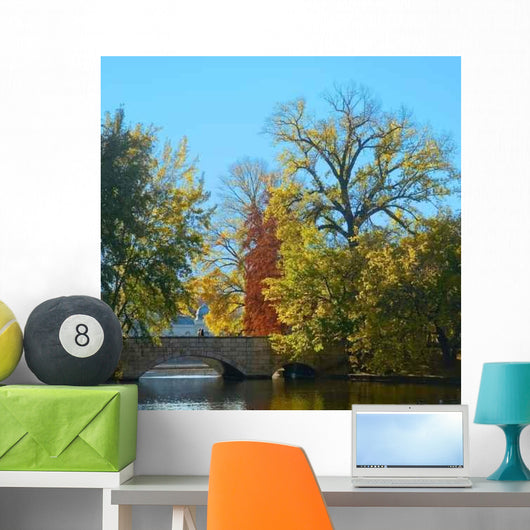 Stone Bridge Autumn Urban Wall Decal