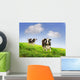 Friesan Milking Cows Green Wall Decal