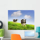 Friesan Milking Cows Green Wall Decal