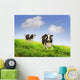 Friesan Milking Cows Green Wall Decal