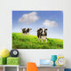 Friesan Milking Cows Green Wall Decal