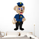 Cute Police Dog Cartoon Wall Decal