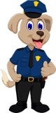 Cute Police Dog Cartoon Wall Decal