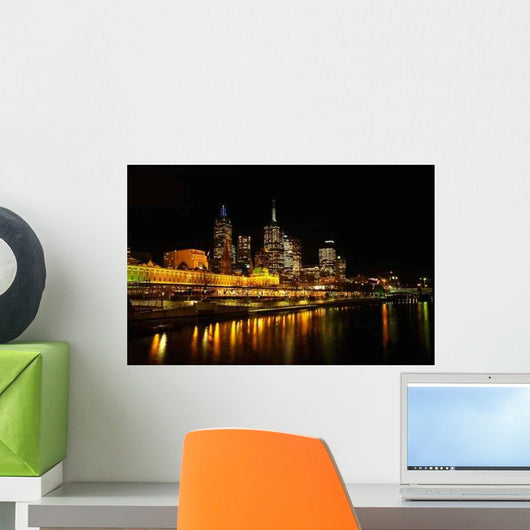 Melbourne Flinders Station Night Wall Decal