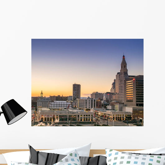 Sunset City Hartford Connecticut Wall Decal