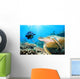 Green Turtle Underwater Wall Decal Design 1