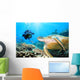 Green Turtle Underwater Wall Decal Design 1