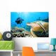 Green Turtle Underwater Wall Decal Design 1