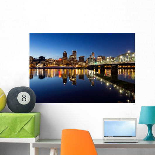 Portland Downtown Skyline Winter Wall Decal