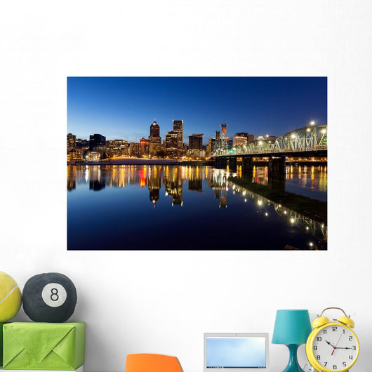 Portland Downtown Skyline Winter Wall Decal