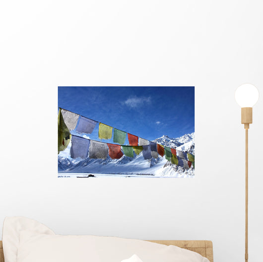 Tibetan Flag Snowy Himalayas Wall Decal