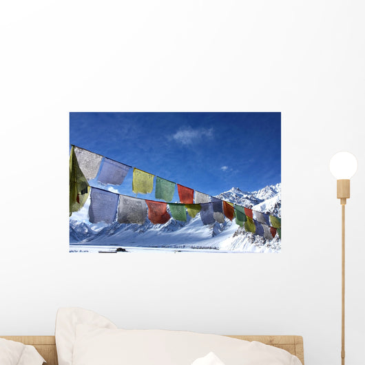 Tibetan Flag Snowy Himalayas Wall Decal