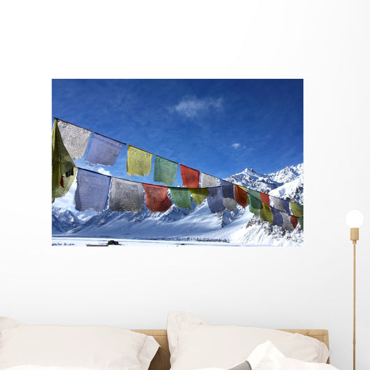 Tibetan Flag Snowy Himalayas Wall Decal