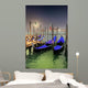 Venice Docked Gondolas Wall Decal