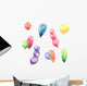 Watercolor Illustration Multicolored Balloons Wall Decal Sticker Set