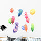 Watercolor Illustration Multicolored Balloons Wall Decal Sticker Set