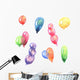 Watercolor Illustration Multicolored Balloons Wall Decal Sticker Set