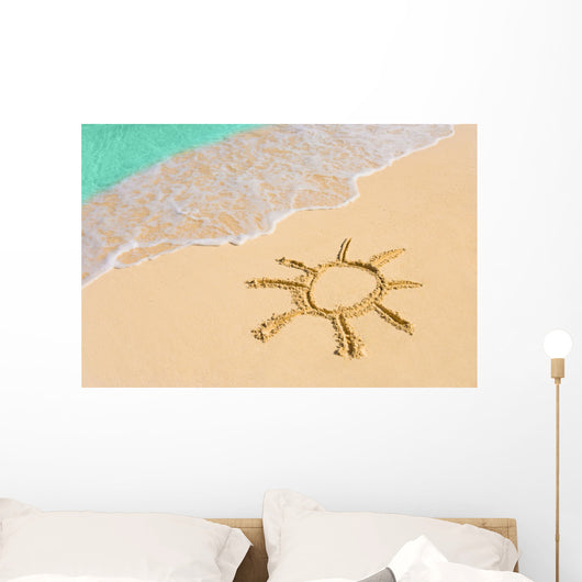Drawing Sun Beach Wall Decal