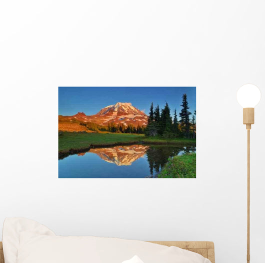 Mt Rainier Reflections Wall Decal