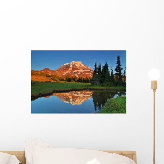 Mt Rainier Reflections Wall Decal