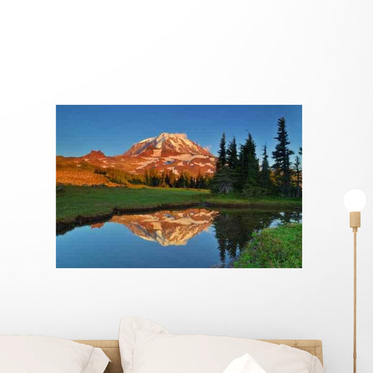 Mt Rainier Reflections Wall Decal